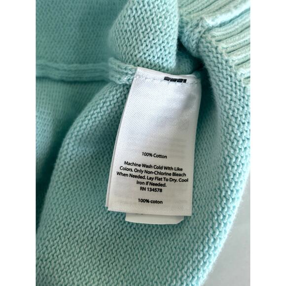 Vineyard Vines Preppy Aqua Teal Zebra Whale Pullover Crewneck Sweater Sz Medium - Picture 6 of 9